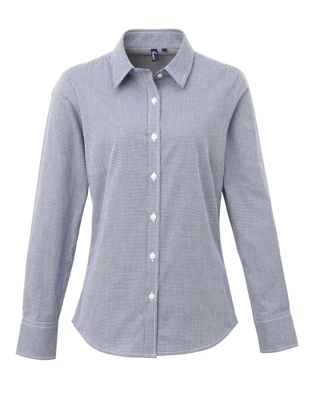 Premier Women's Long Sleeve Gingham Microcheck Shirt - Image 5