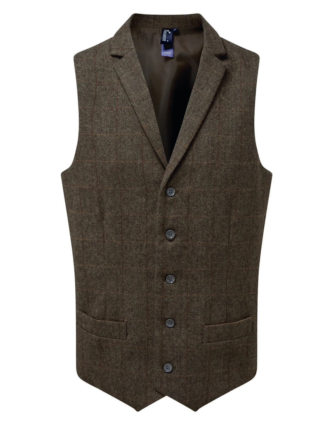 Premier Men's Herringbone Waistcoat - Image 3