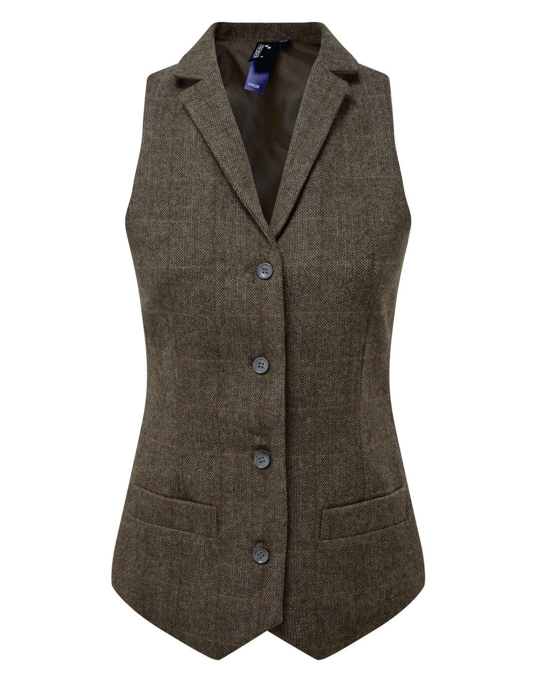 Premier Women's Herringbone Waistcoat - Image 3