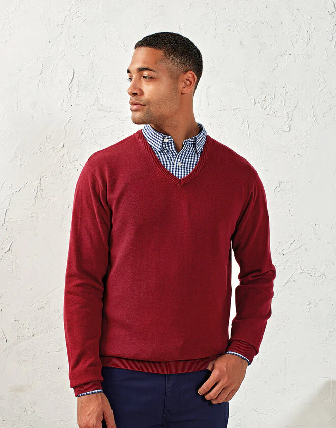 Premier Men's Knitted V-Neck Sweater - Image 4