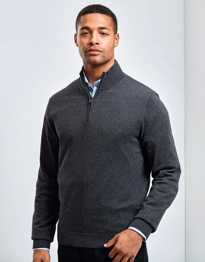 Premier Men's Quarter-Zip Knitted Sweater - Image 3