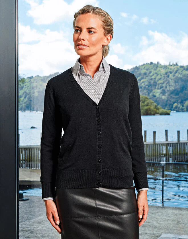 Premier Women's Button-Through Knitted Cardigan - Image 3