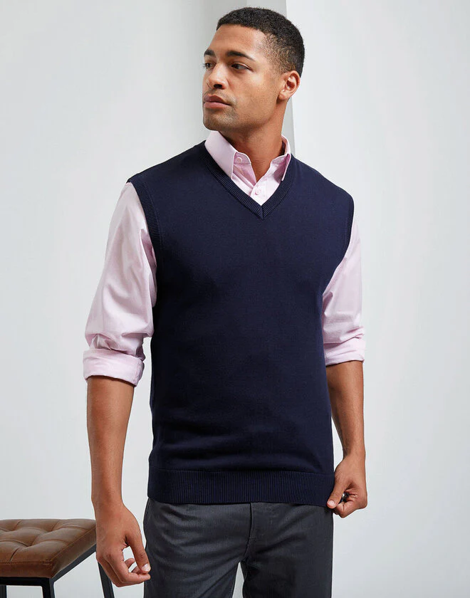 Premier Men's V-Neck Sleeveless Sweater - Image 2