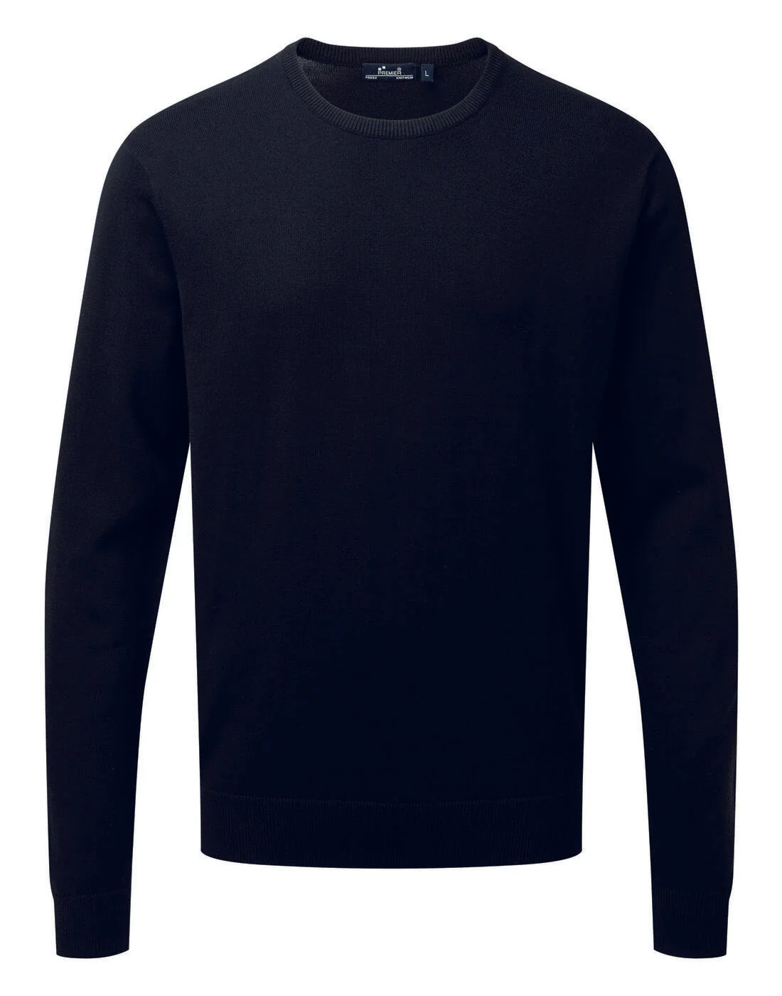 Premier Men's Crew Neck Cotton Rich Knitted Sweater - [CLEARANCE]