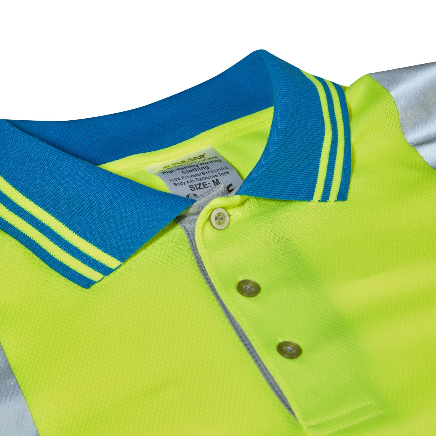 Pulsar Hi Vis Long Sleeve Cut Reinforced Polo Shirt - P458 - Image 3