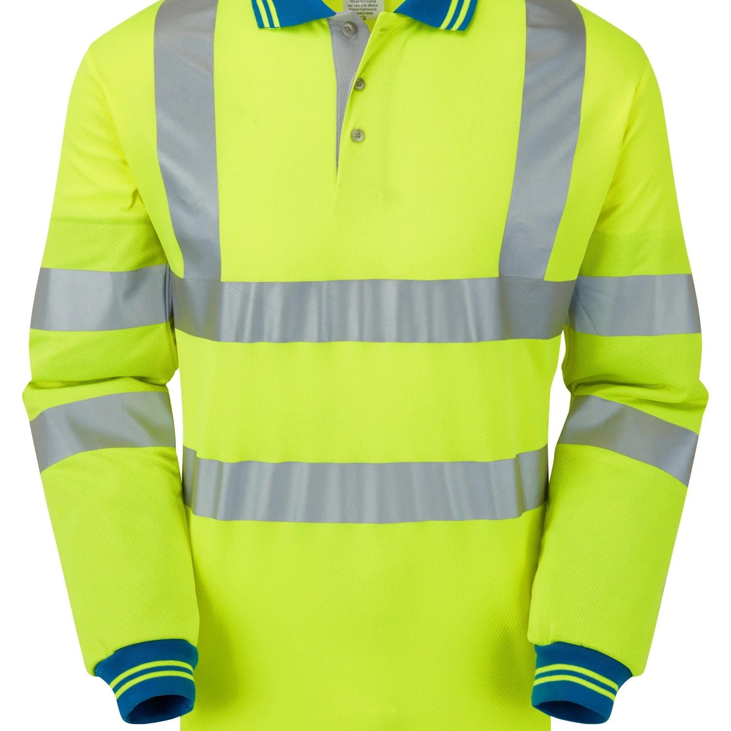 Pulsar Hi Vis Long Sleeve Cut Reinforced Polo Shirt - P458 - Image 5