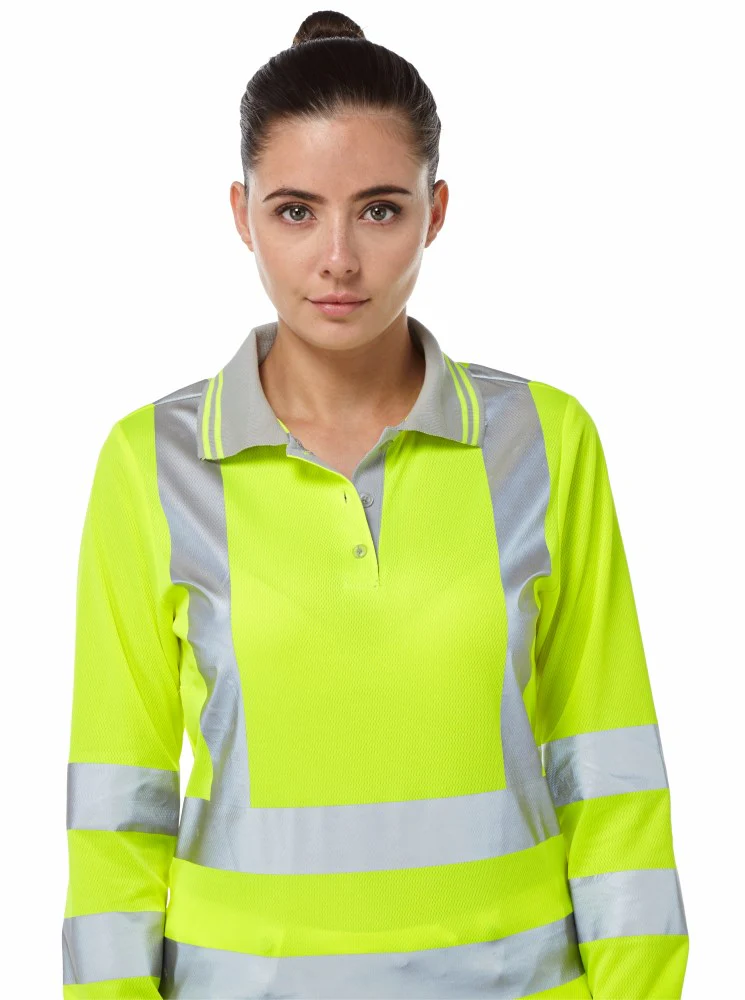 Pulsar Ladies Long Sleeve Polo Shirt - P702 - Image 3