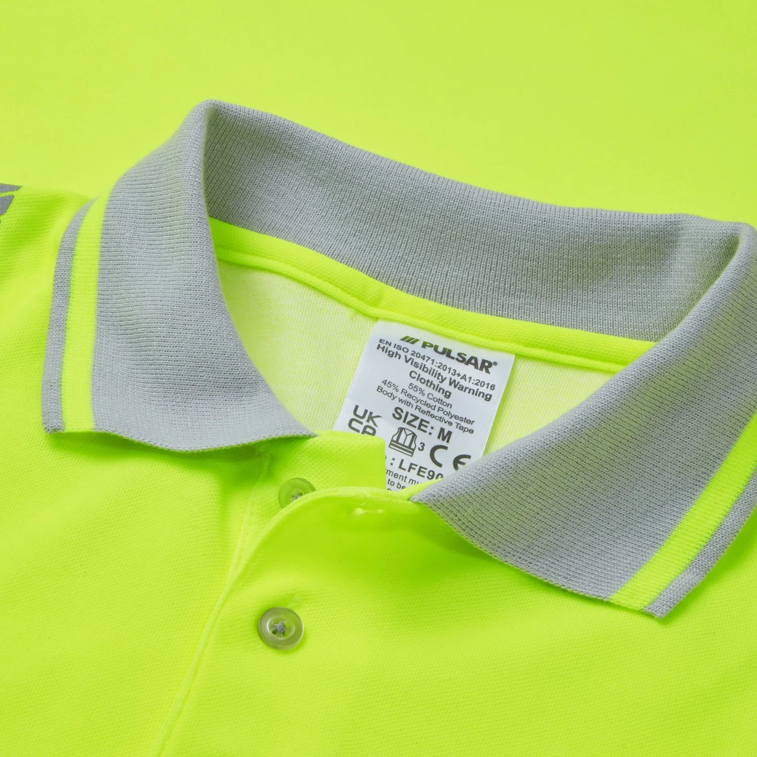 Pulsar Life Ladies Long Sleeve Hi-Vis Polo Shirt - LFE953 - Image 3