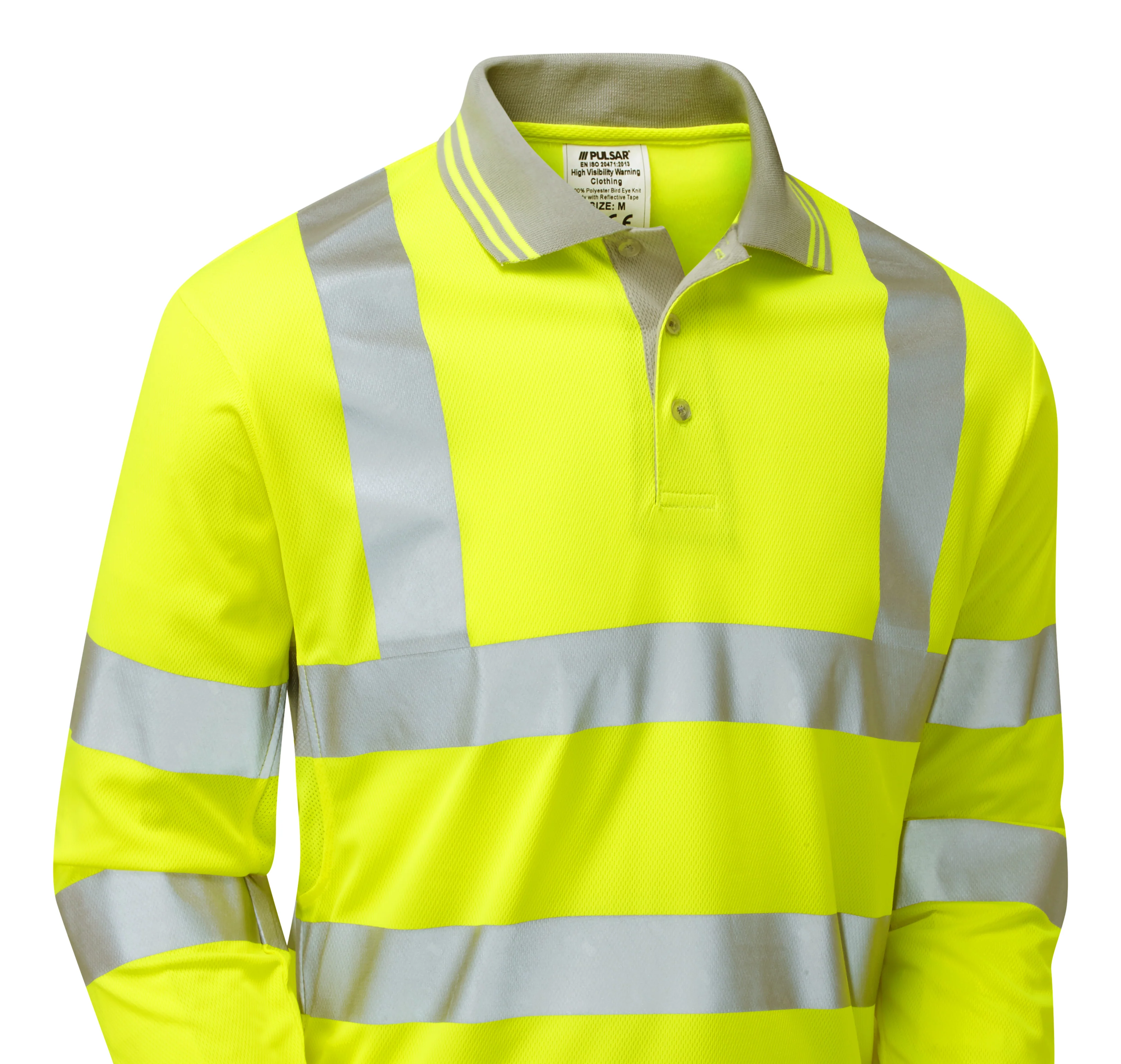 Pulsar Long Sleeve Hi-Vis Polo Shirt - P458 - Image 3
