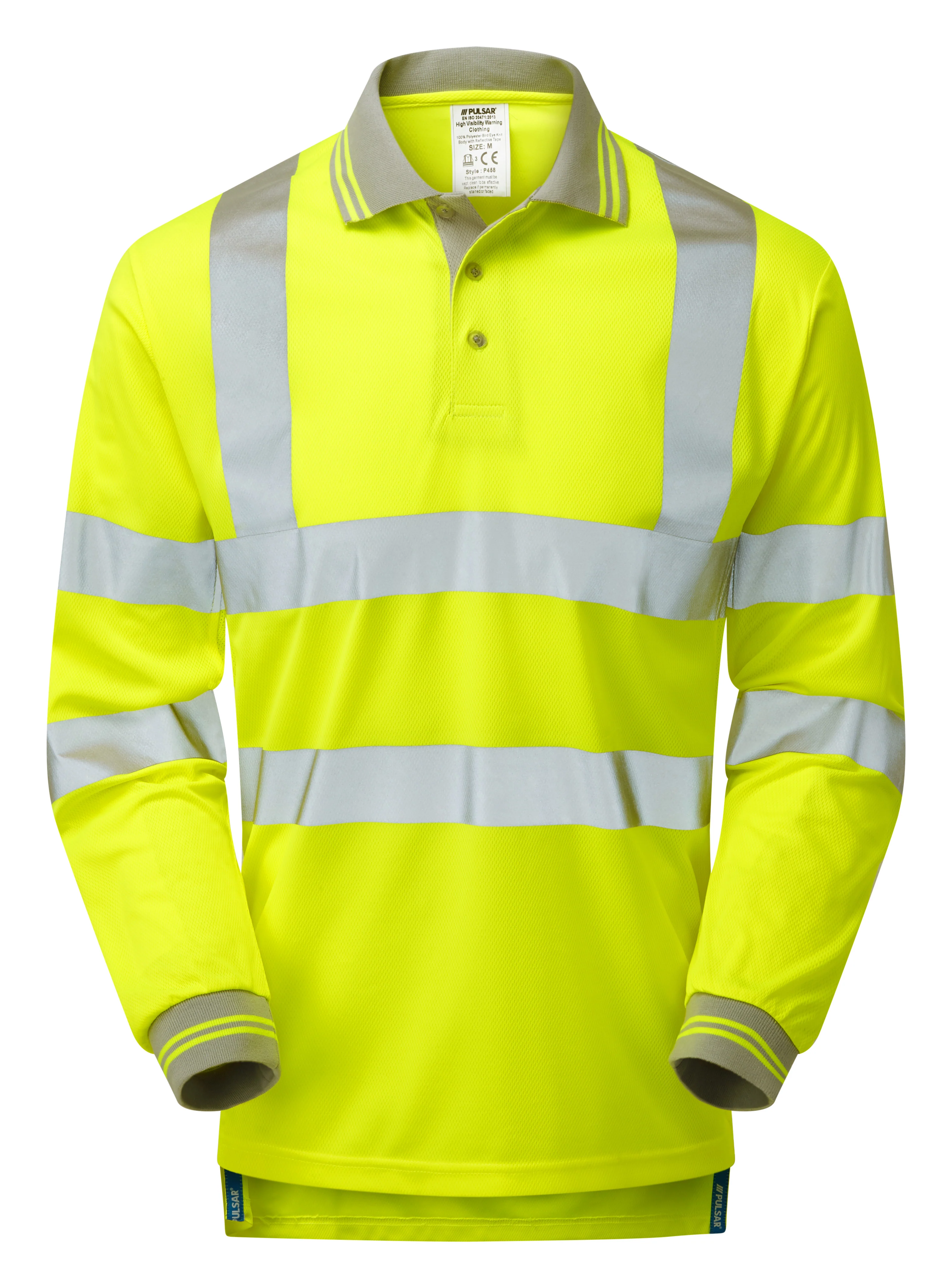 Pulsar Long Sleeve Hi-Vis Polo Shirt - P458 - Image 4