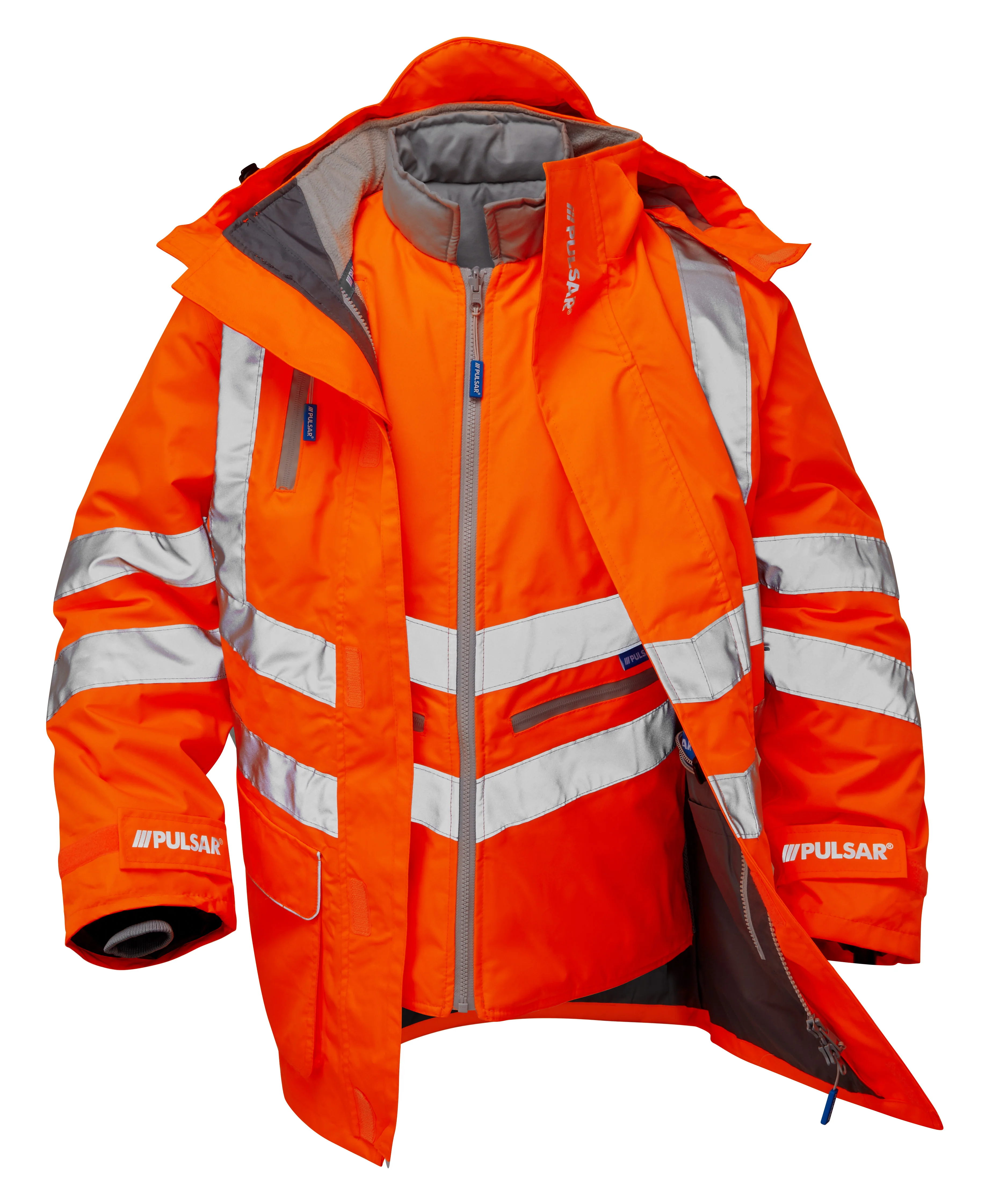 Pulsar Rail Spec 7 In 1 Hi-Vis Storm Coat - PR497 - Image 2
