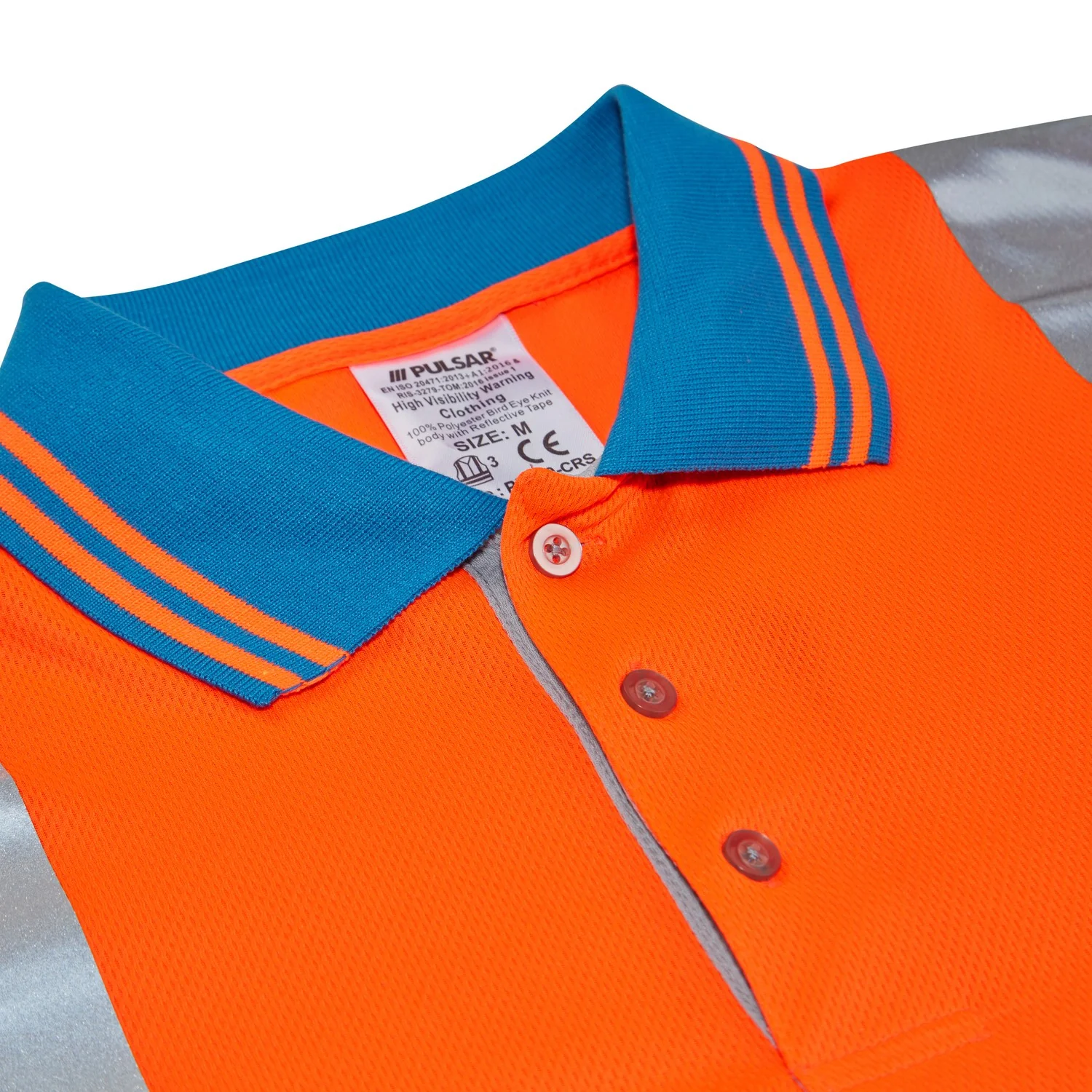 Pulsar Rail Spec Hi Vis Long Sleeve Cut Reinforced Polo Shirt - PR470 - Image 3