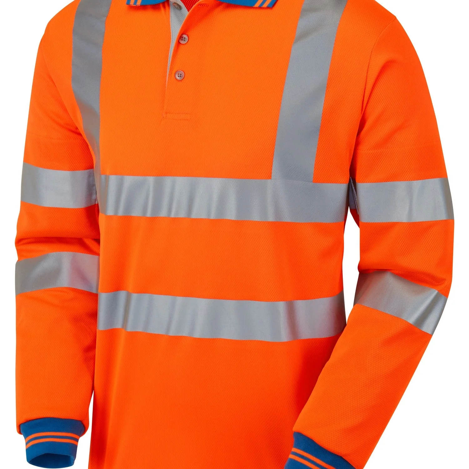 Pulsar Rail Spec Hi Vis Long Sleeve Cut Reinforced Polo Shirt - PR470 - [CLEARANCE] - Image 2