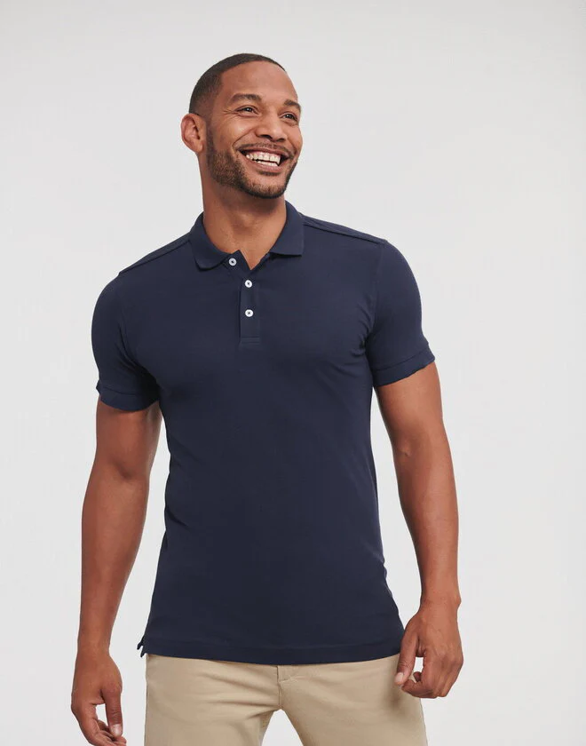 Russell Mens Fitted Stretch Polo - Image 3