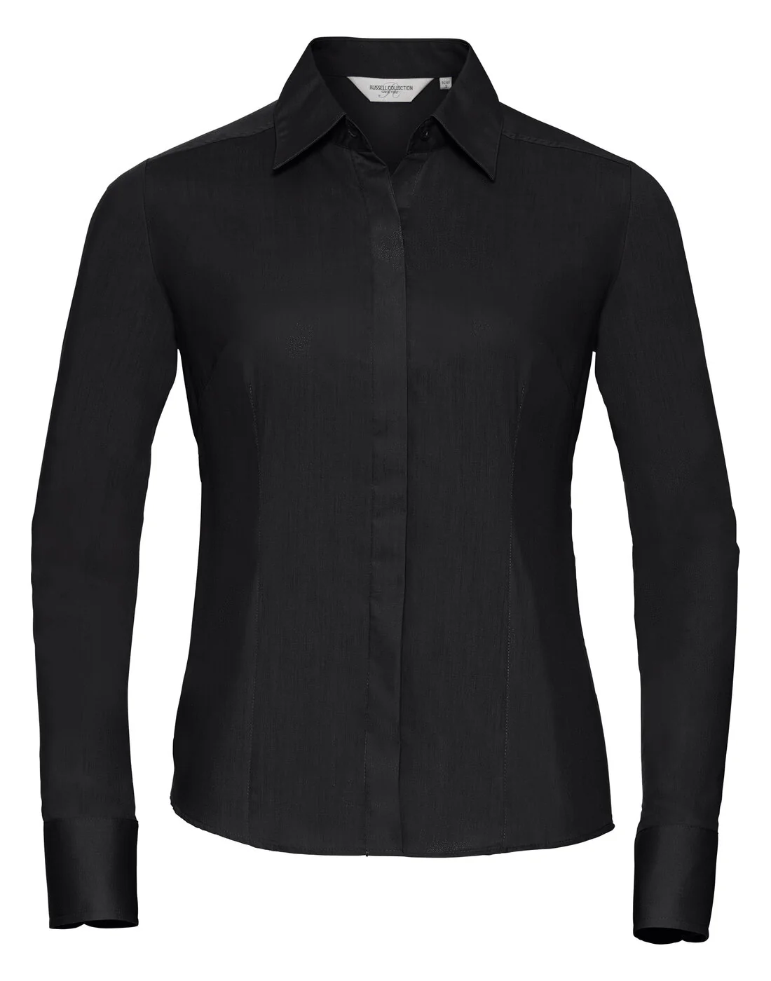 Russell Ladies Long Sleeve Fitted Polycotton Poplin Shirt - Image 3