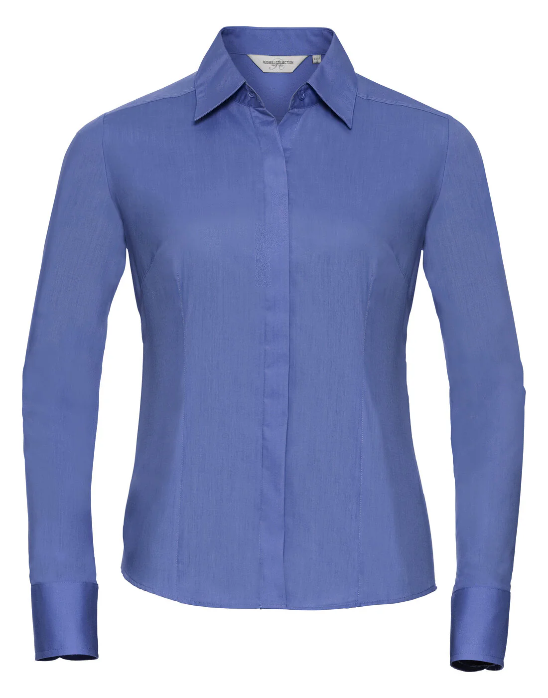 Russell Ladies Long Sleeve Fitted Polycotton Poplin Shirt - Image 4
