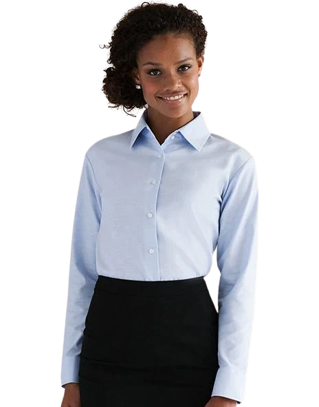 Russell Ladies Long Sleeve Tailored Oxford Shirt - Image 3