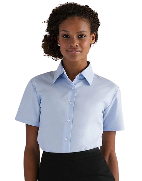 Russell Ladies Short Sleeve Tailored Oxford Shirt - Image 5