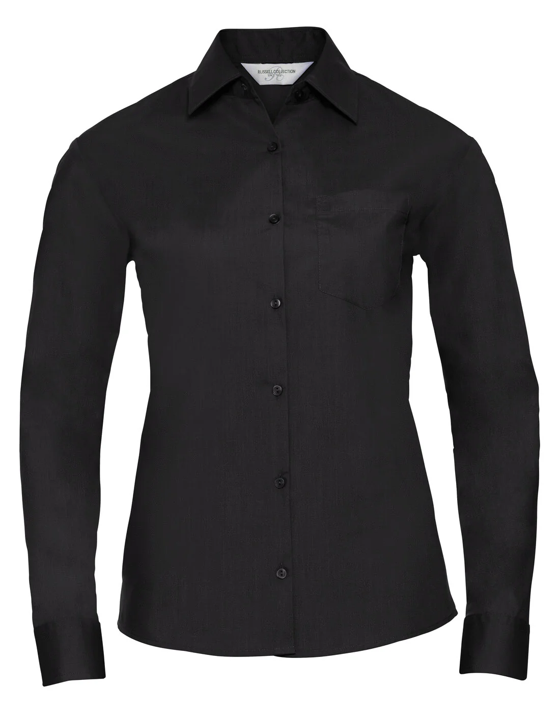 Russell Ladies Long Sleeve Polycotton Poplin Shirt - Image 6