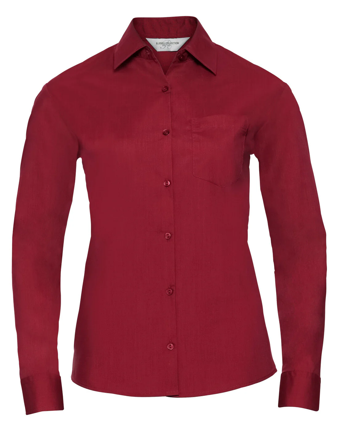 Russell Ladies Long Sleeve Polycotton Poplin Shirt - Image 9