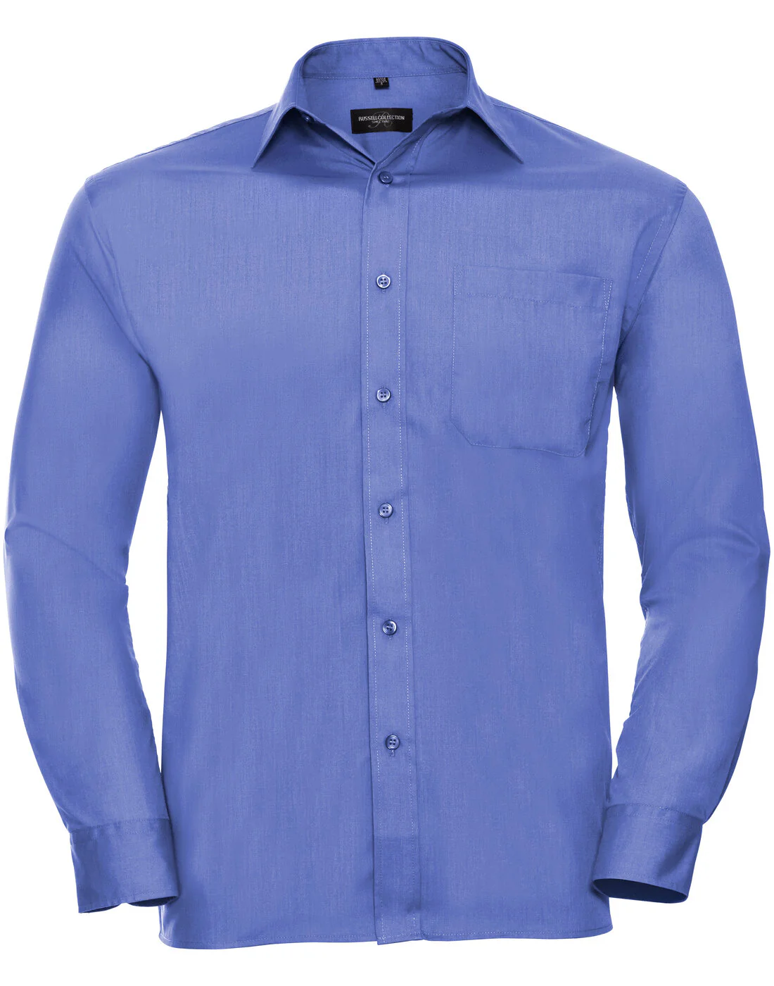 Russell Mens Long Sleeve Polycotton Poplin Shirt - Image 8
