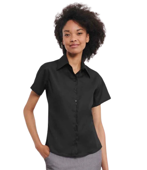 Russell Ladies Short Sleeve Ultimate Non Iron Shirt - Image 3