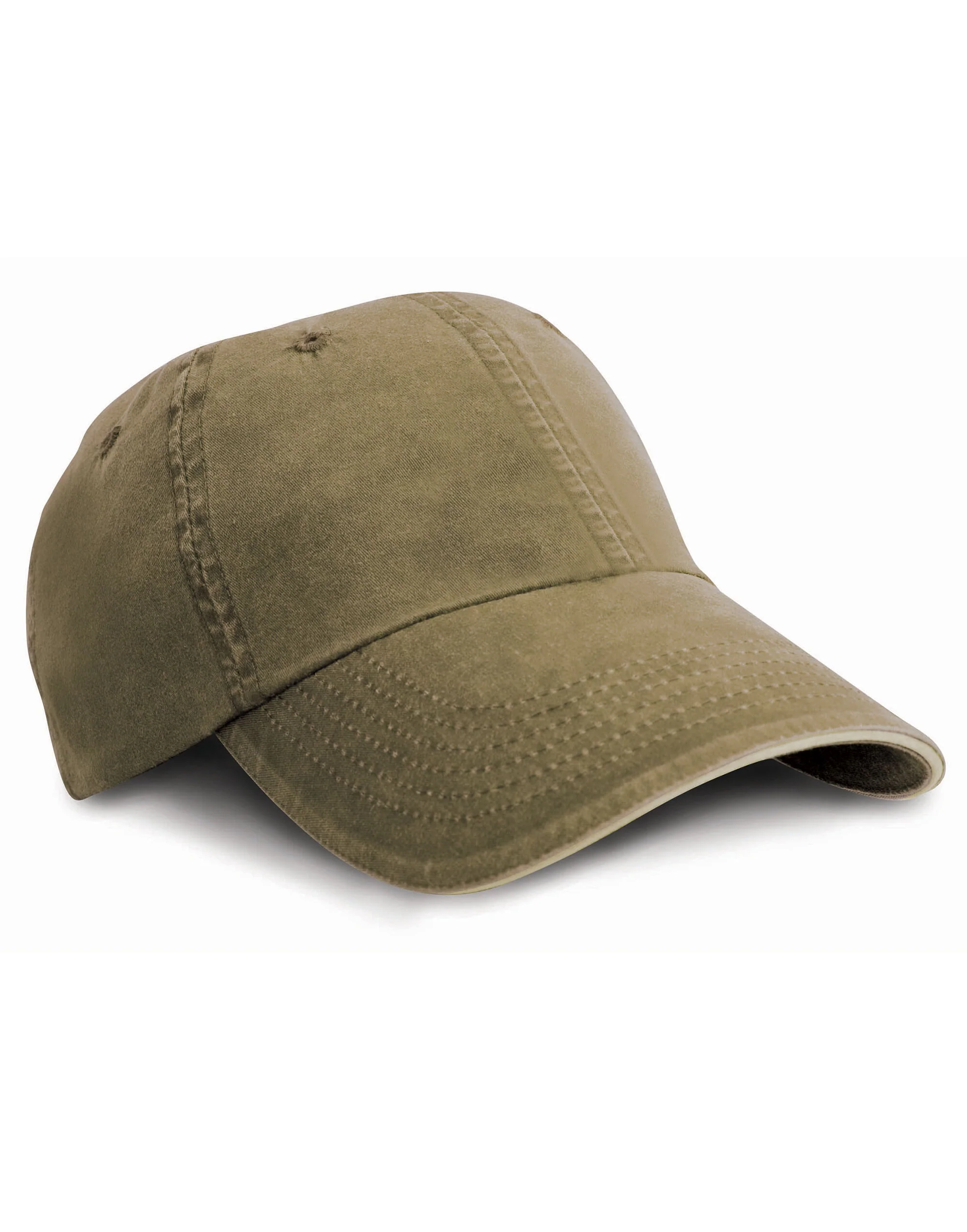 Result Headwear Washed Fine Line Cotton Cap With Sandwich Peak - Image 2