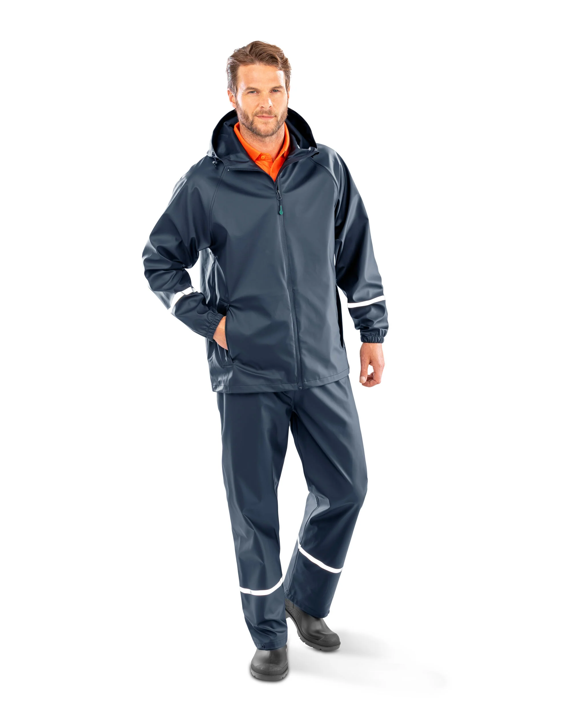 Result Recycled Prism Pu Waterproof Jacket With Reflective Bands And Recycled Backing - Image 2