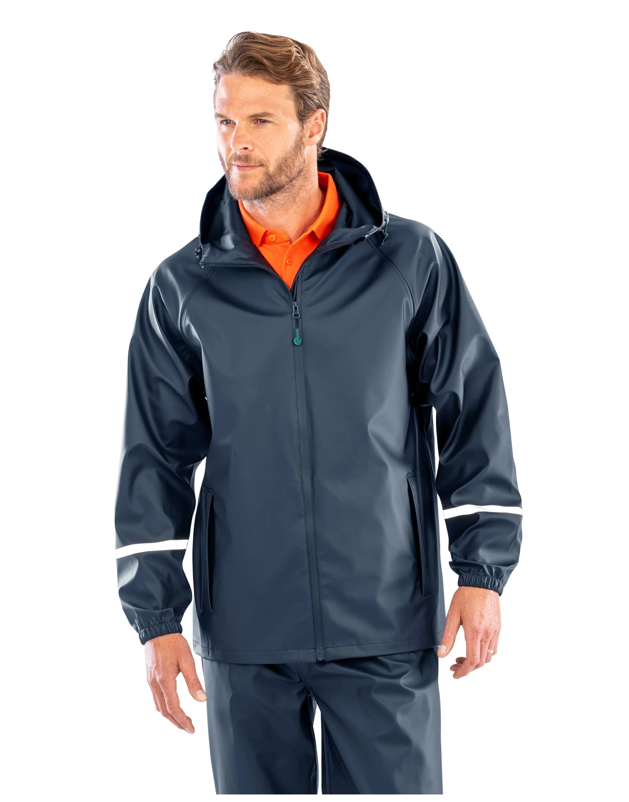 Result Recycled Prism Pu Waterproof Jacket With Reflective Bands And Recycled Backing - Image 5