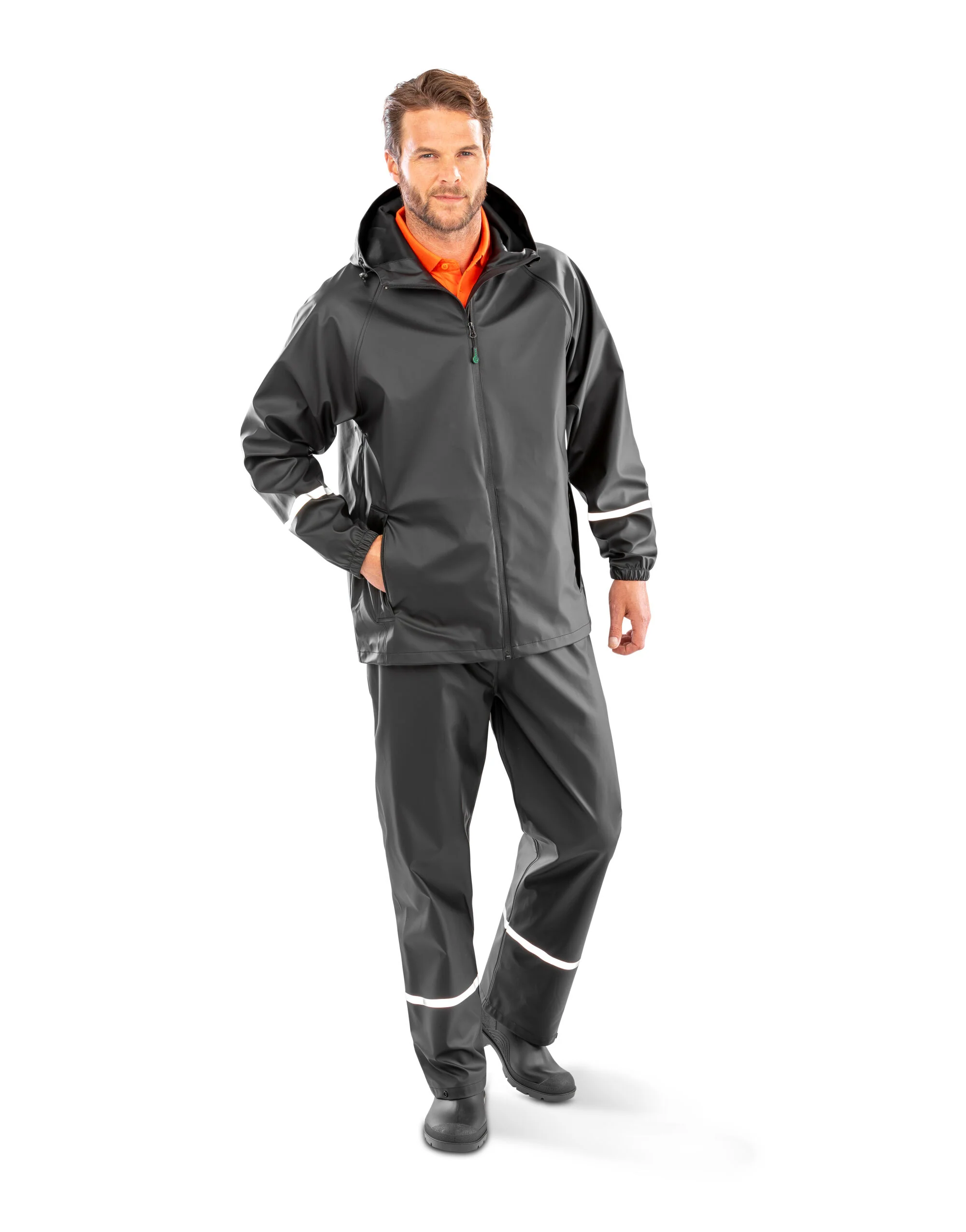 Result Recycled Prism Pu Waterproof Jacket With Reflective Bands And Recycled Backing - Image 7