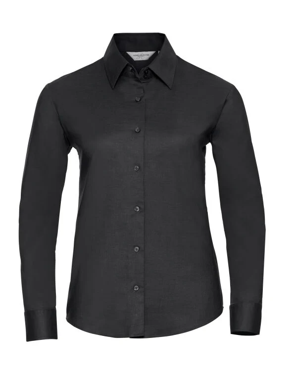 Russell Collection Ladies' Long Sleeve Tailored Oxford Shirt - Image 11