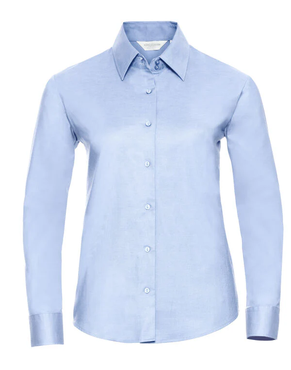 Russell Collection Ladies' Long Sleeve Tailored Oxford Shirt - Image 13
