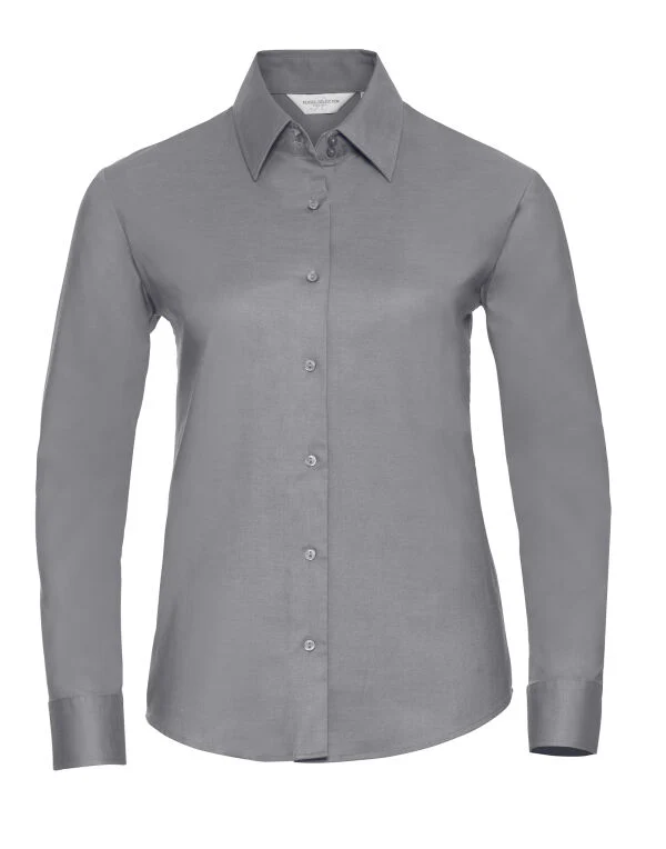 Russell Collection Ladies' Long Sleeve Tailored Oxford Shirt - Image 14