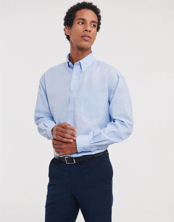 Russell Collection Men'S Long Sleeve Classic Oxford Shirt