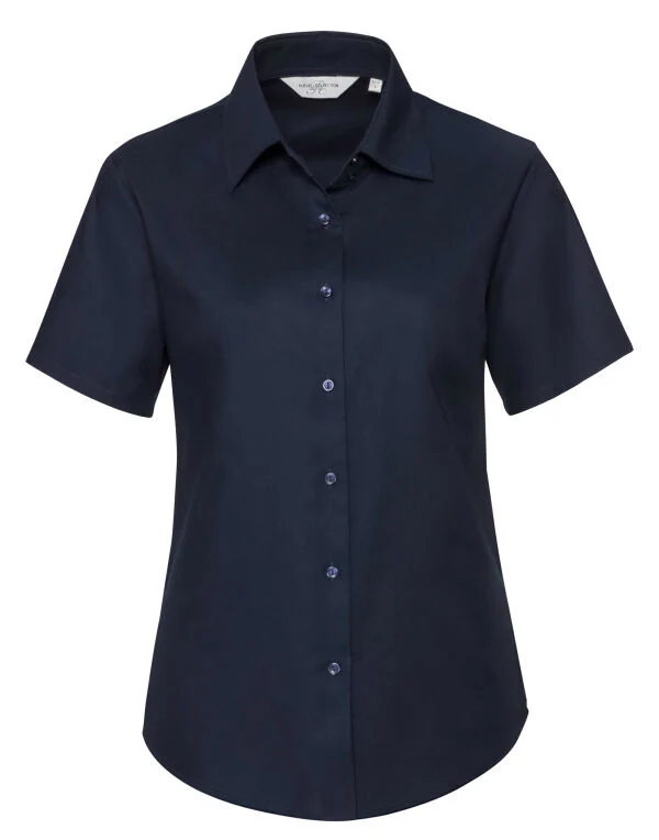 Russell Collection Ladies' Short Sleeve Tailored Oxford Shirt - Image 10
