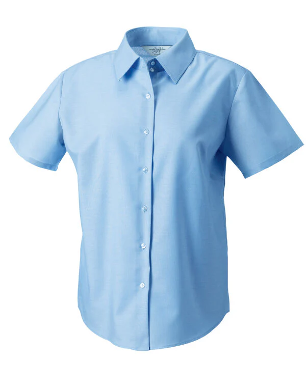 Russell Collection Ladies' Short Sleeve Tailored Oxford Shirt - Image 11