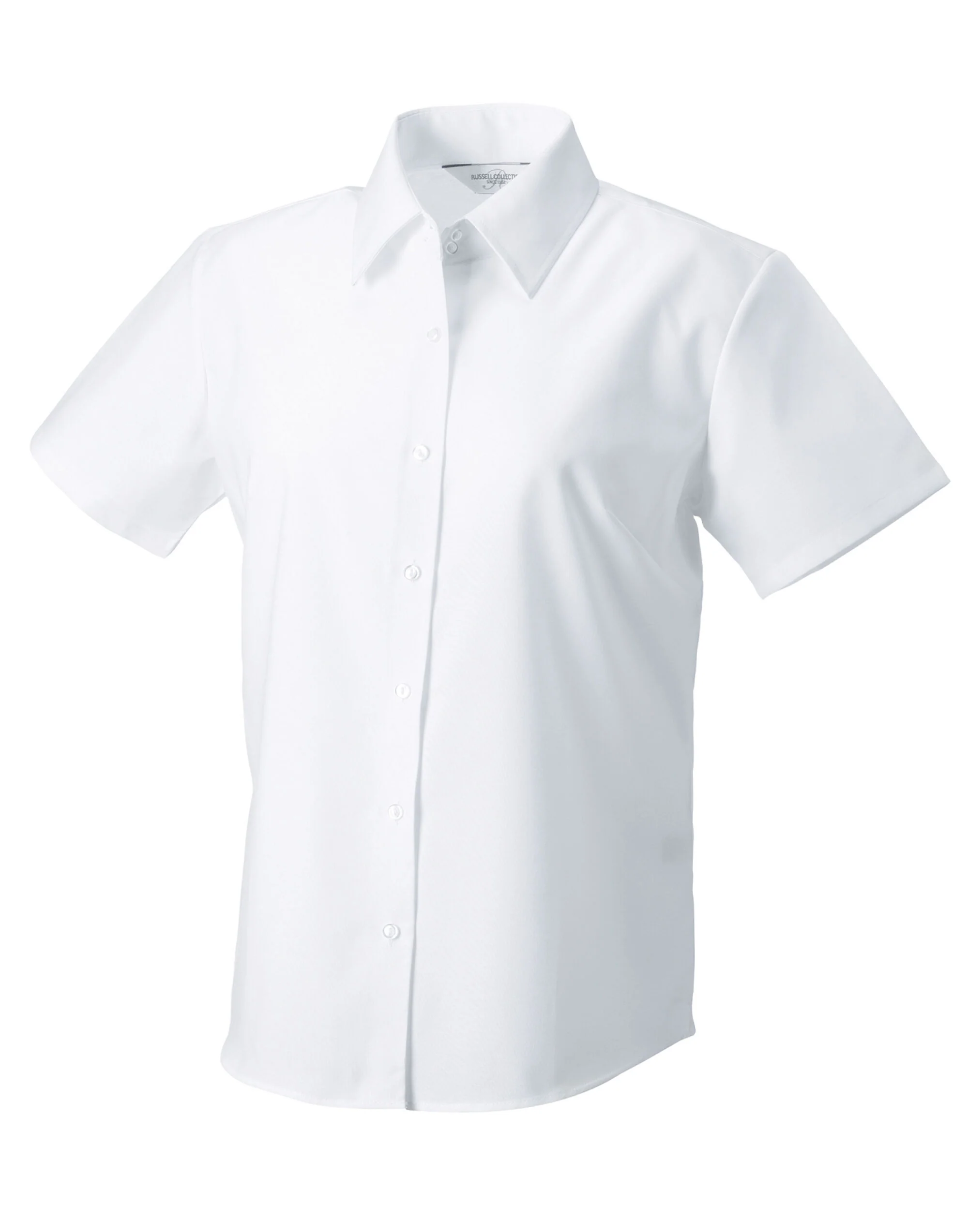 Russell Collection Ladies' Short Sleeve Tailored Oxford Shirt - Image 3