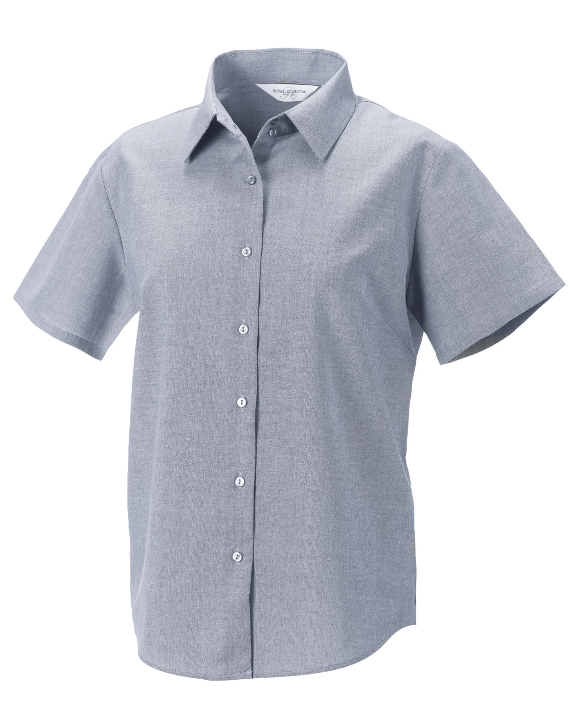 Russell Collection Ladies' Short Sleeve Tailored Oxford Shirt - Image 8