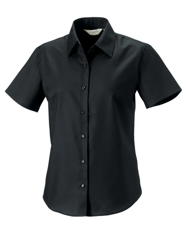 Russell Collection Ladies' Short Sleeve Tailored Oxford Shirt - Image 9