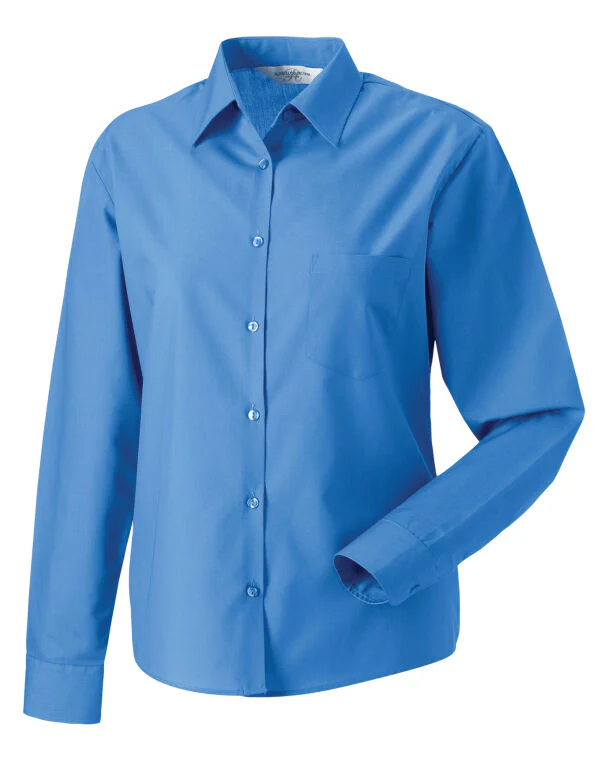 Russell Collection Ladies' Long Sleeve Classic Polycotton Poplin Shirt - Image 10