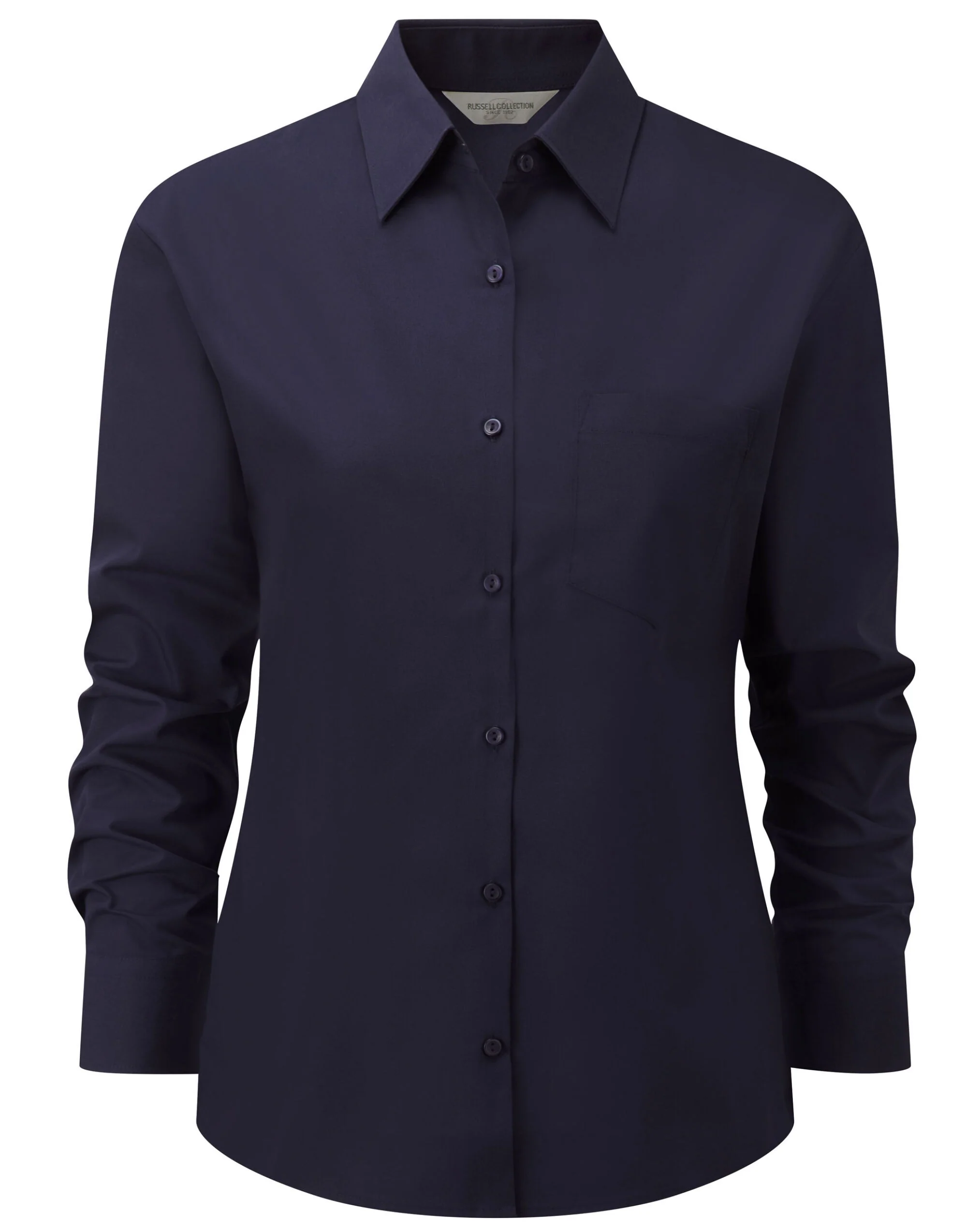 Russell Collection Ladies' Long Sleeve Classic Polycotton Poplin Shirt - Image 2