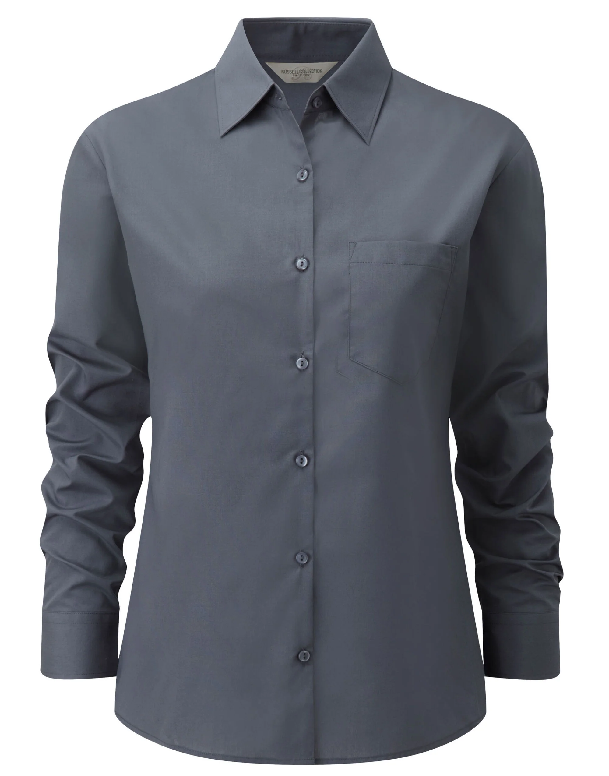 Russell Collection Ladies' Long Sleeve Classic Polycotton Poplin Shirt - Image 4
