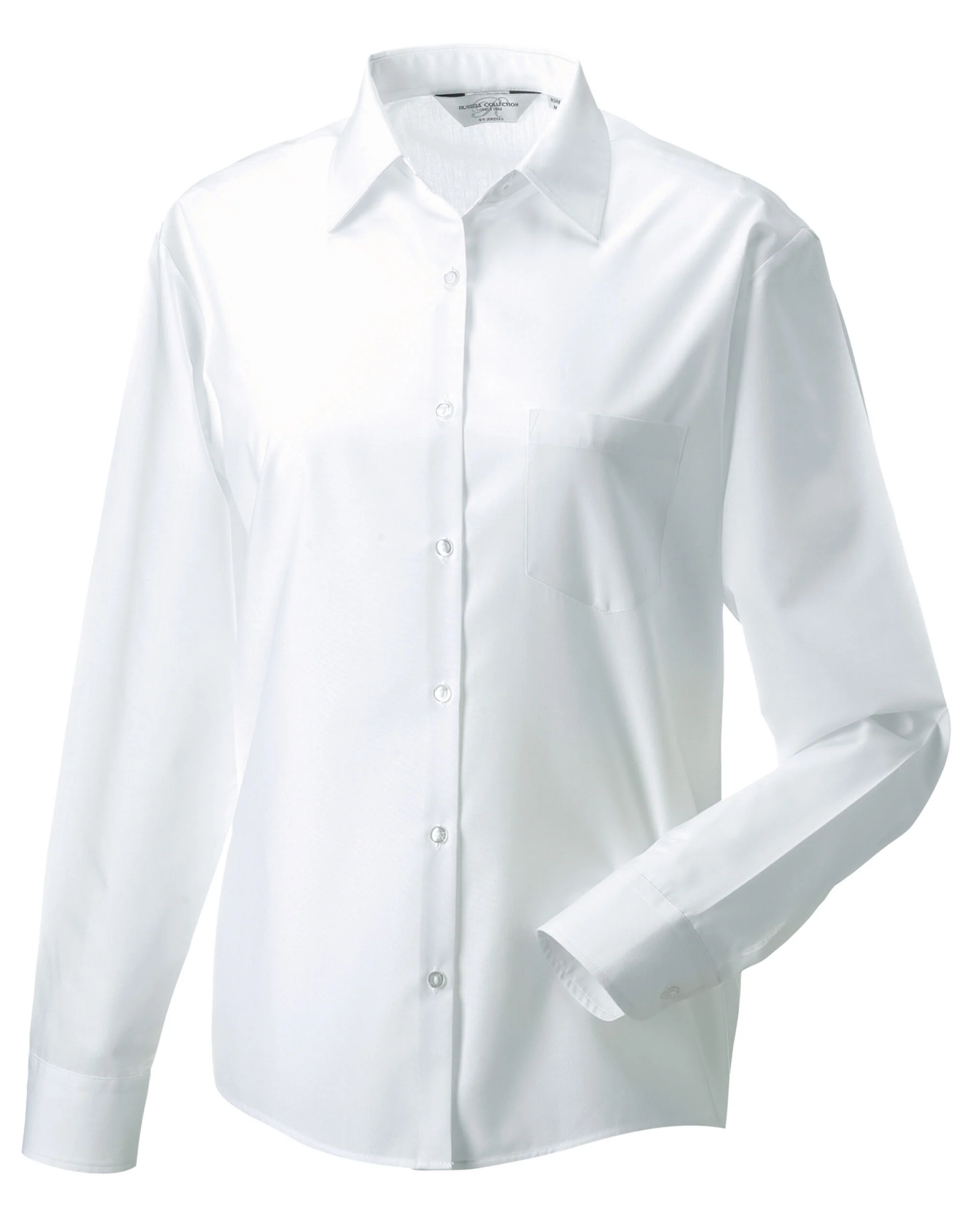 Russell Collection Ladies' Long Sleeve Classic Polycotton Poplin Shirt - Image 5
