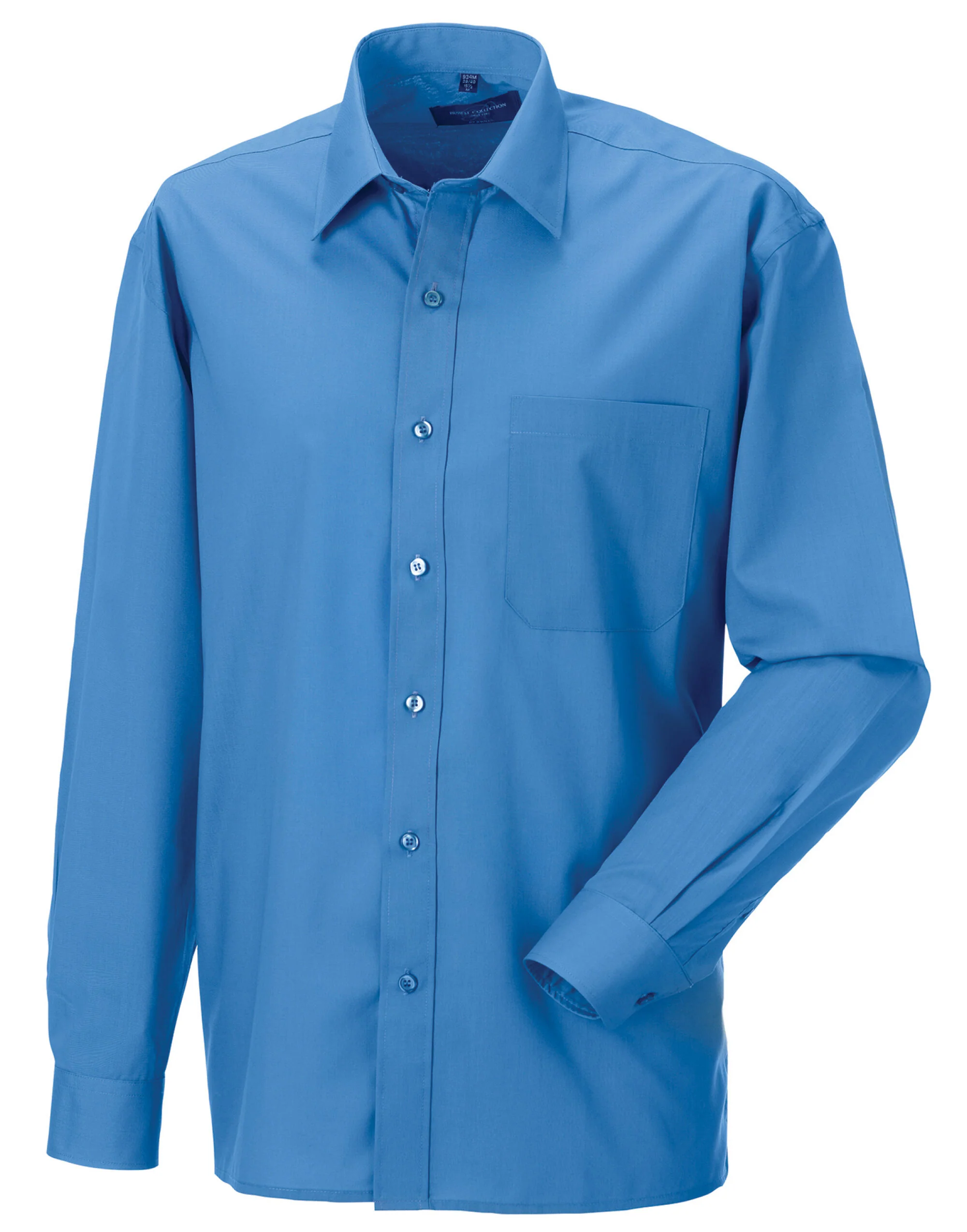 Russell Collection Men'S Long Sleeve Classic Polycotton Poplin Shirt - Image 3