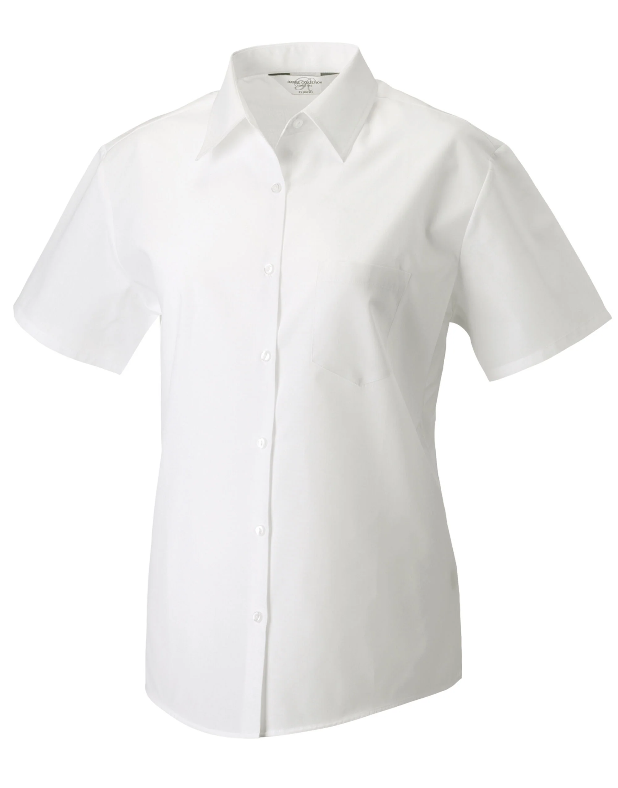 Russell Collection Ladies' Short Sleeve Classic Polycotton Poplin Shirt - Image 5