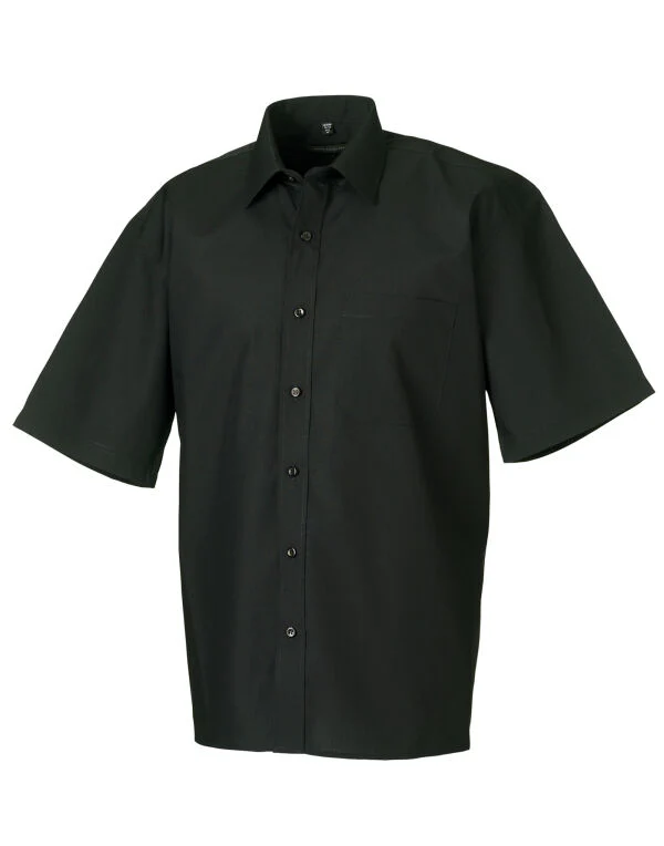 Russell Collection Men'S Short Sleeve Classic Polycotton Poplin Shirt - Image 10