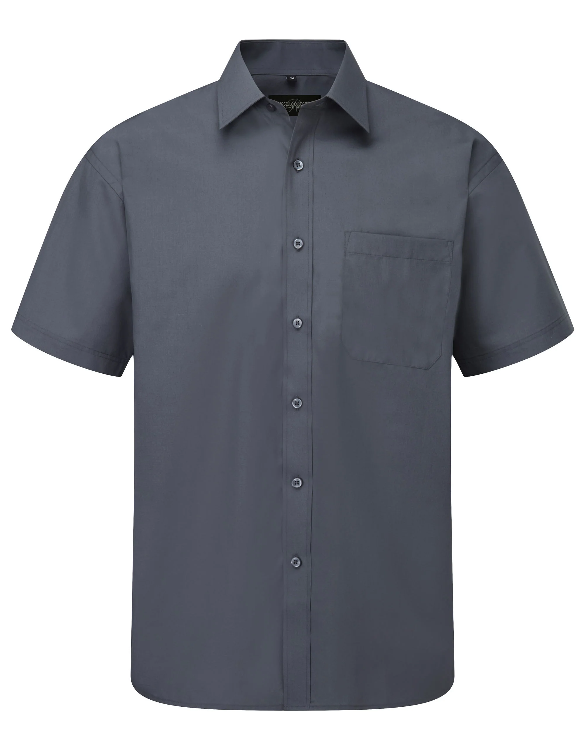 Russell Collection Men'S Short Sleeve Classic Polycotton Poplin Shirt - Image 4