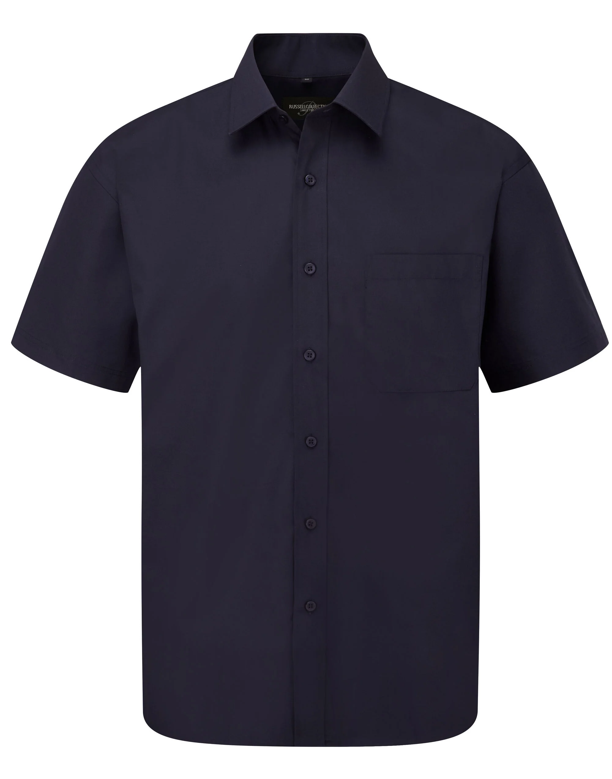 Russell Collection Men'S Short Sleeve Classic Polycotton Poplin Shirt - Image 6