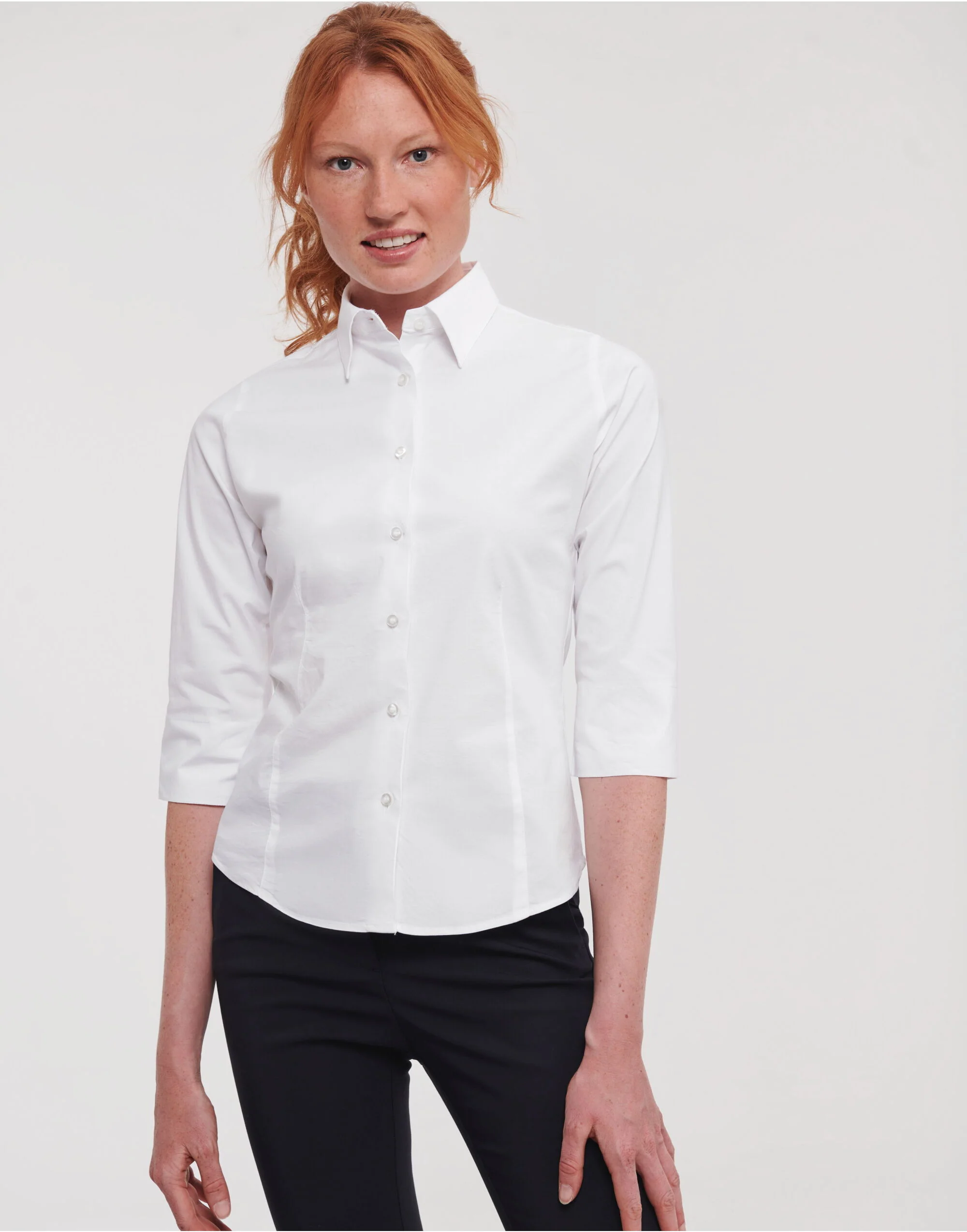 Russell Collection Ladies' 3/4 Sleeve Fitted Stretch Shirt - Image 2
