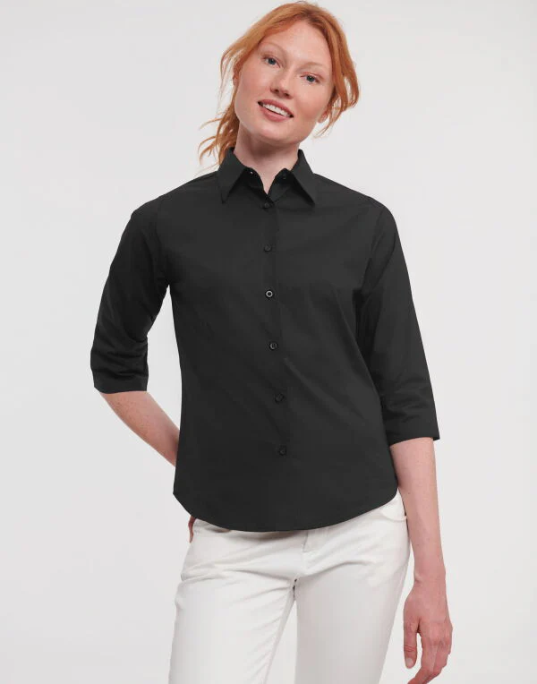 Russell Collection Ladies' 3/4 Sleeve Fitted Stretch Shirt - Image 6
